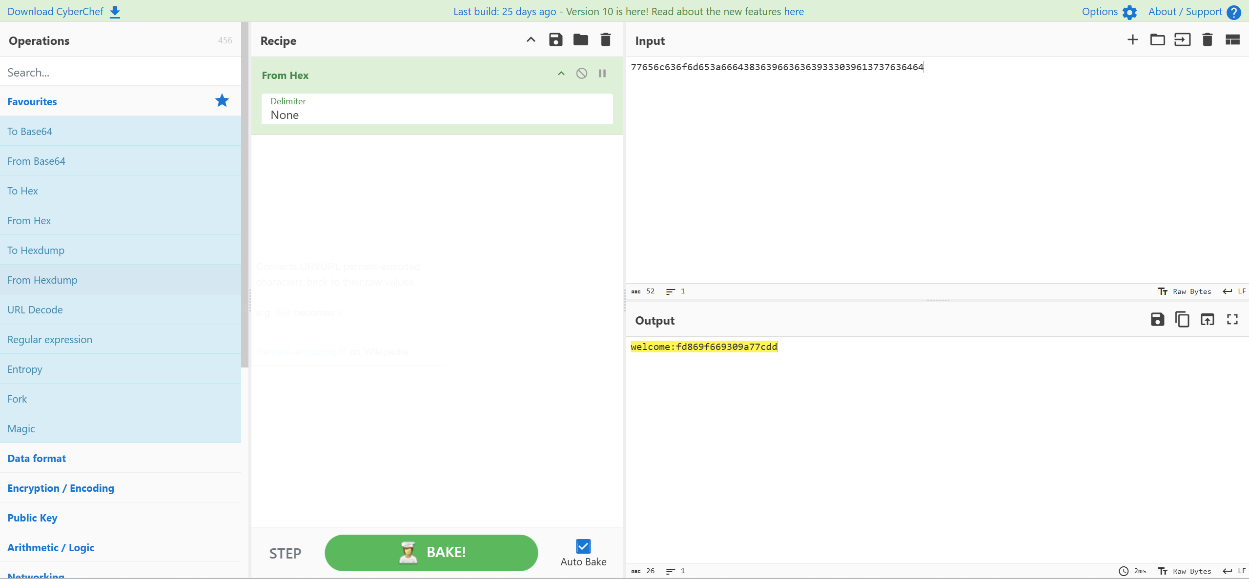 Hex to ASCII conversion