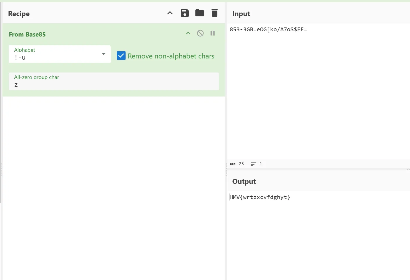 CyberChef 解码 Base85